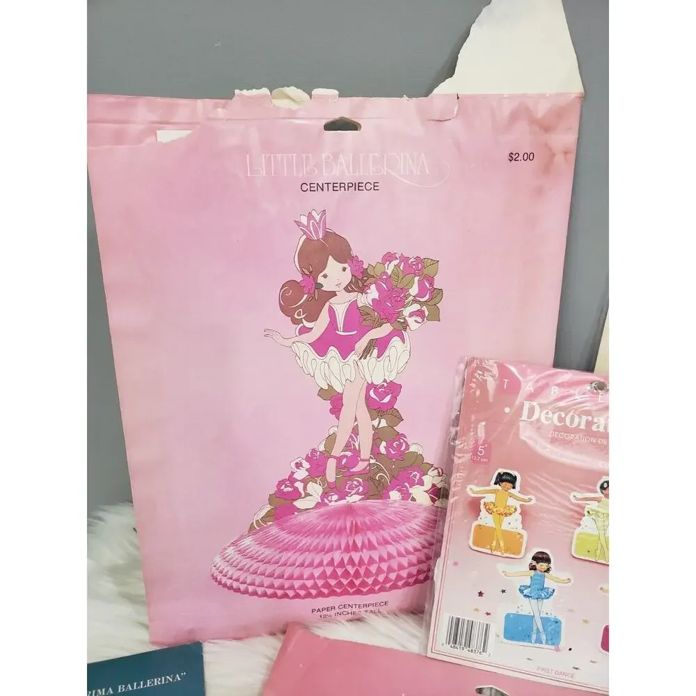 NEW Vintage Birthday Party Decor LOT Ballerina Ballet Dance Centerpiece Die‎ Cut